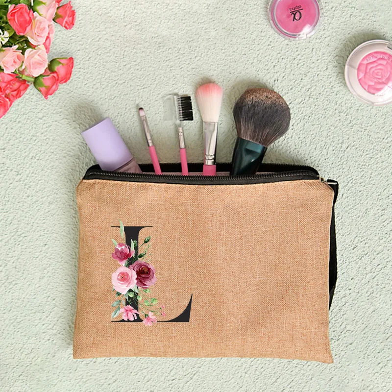 Custom Name Flower Letter Cosmetic Bag Bachelorette Party Neceser Makeup Bags Zipper Pouch Toiletry Organizer Bridesmaid Gifts 6 S7f2706b81c1d4dd897547bd44bbf4717N