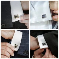 1Pair Square Man Shirt Cufflinks Copper Tie Clips & Cufflinks For Mens Luxury Wedding Guests Gifts Fashion Jewelry Men Cuffs 5