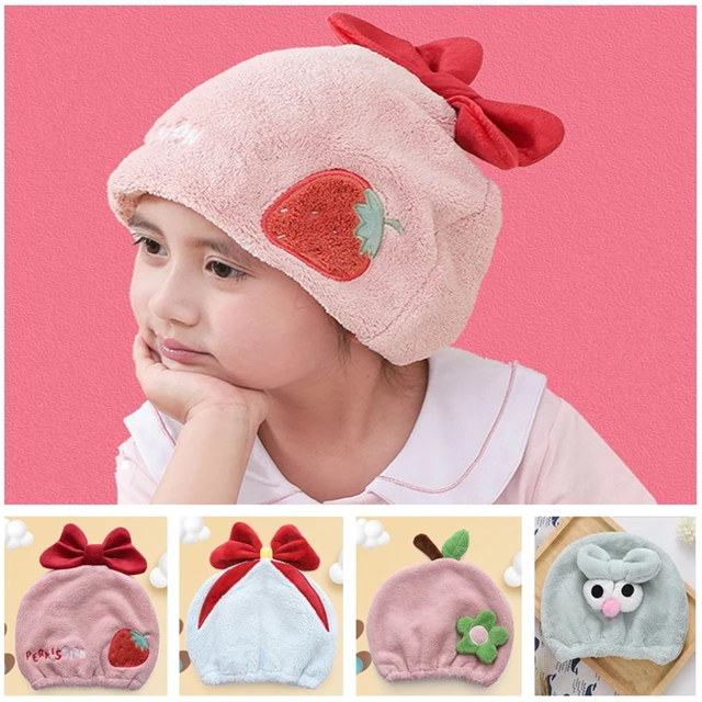 Bonnet de douche en microcarence magique pour enfants, serviette