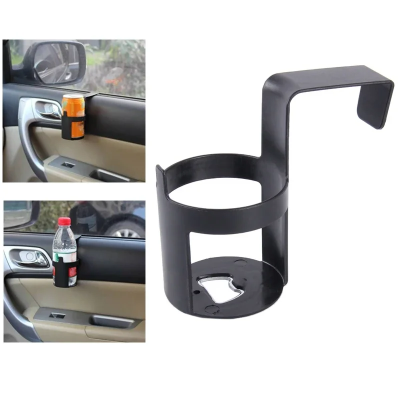 Black ABS Car Door Cup Holder Mount Water Bottle Stand