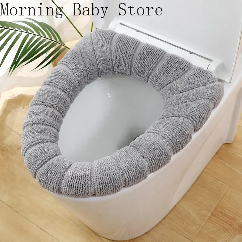 Toilet Seat Cover Toilet Mat Universal Pumpkin Pattern Toilet Seat Cover Warm Washable Knitting O-shape for Children Potty Training