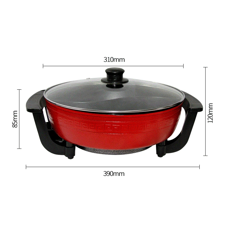 1300W Electric Hot Pot Soup Pots Stainless Steel Non Stick