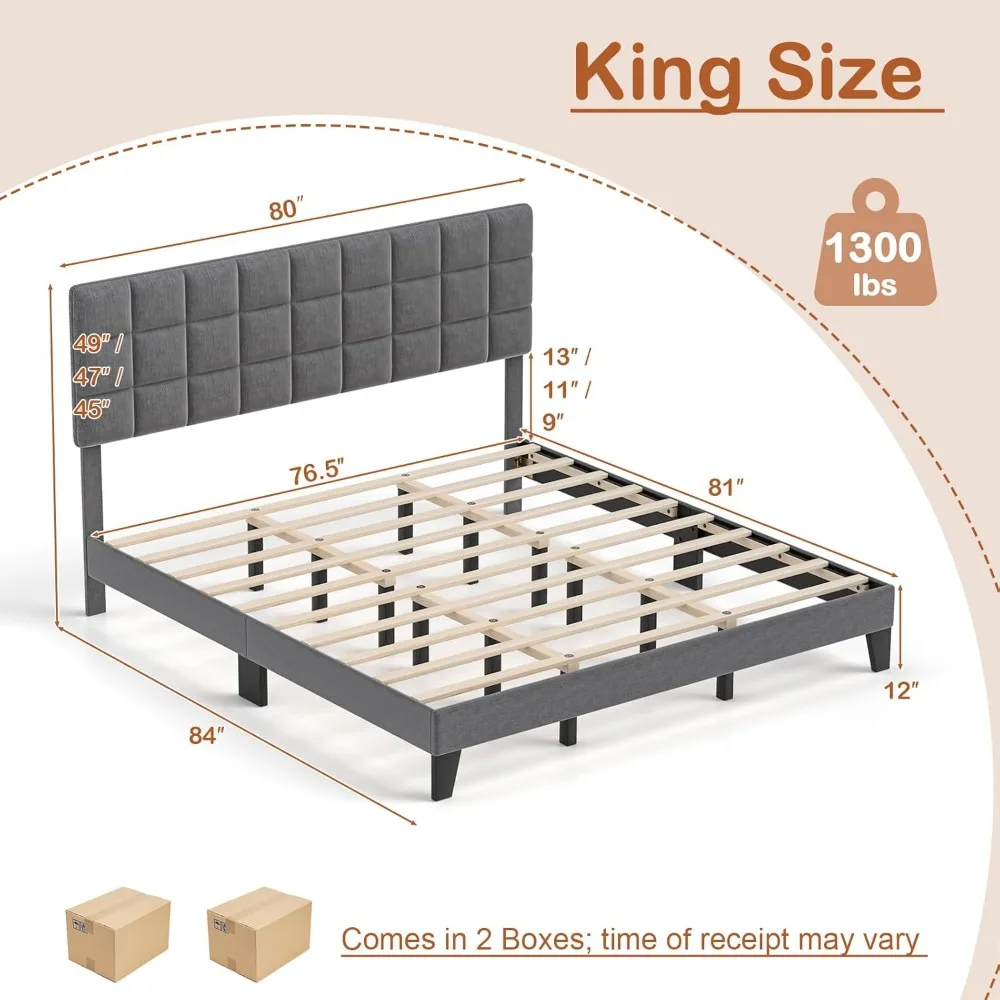 Ljustra Adjustable Headboard Bed