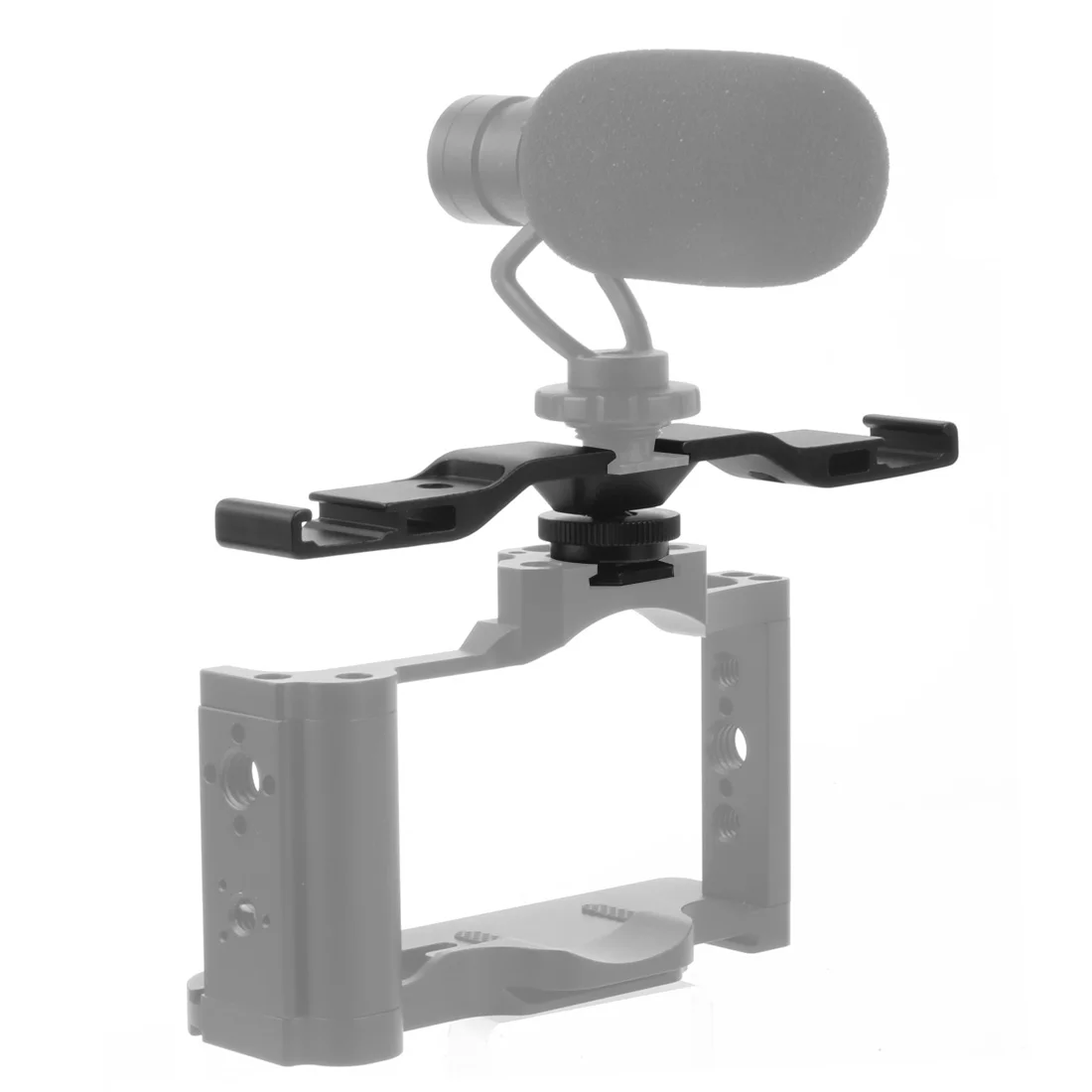 Double Cold Hot Shoe Adapter Mount Extension Holder Video Bracket for Canon for