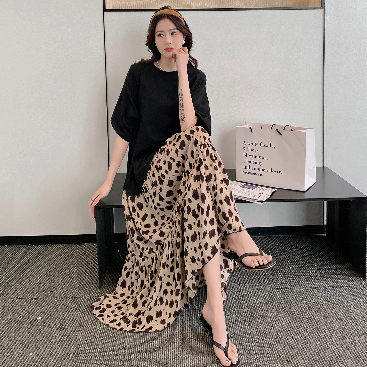 

2024 Summer Fashion Women O-neck Loose Vestidos Female Short Sleeve Patchwork Dresses Ladies Long Casual T Shirt Dress C145