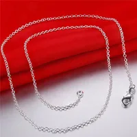 Collier chaîne en argent Sterling 925, 5 pièces/lot, mode hommes/femmes, bijoux à bricoler soi-même, chaîne Rolo 1mm, collier 16 18 20 22 24 pouces, vente en gros 4