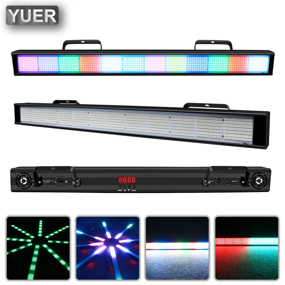 

Светодиодная Пиксельная лента YUER DMX512, прожектор для дискотеки, сценисветильник эффекта, Пиксельная настенная лампа с RGB стробоскопическим освещением, 8/11/36/41ch