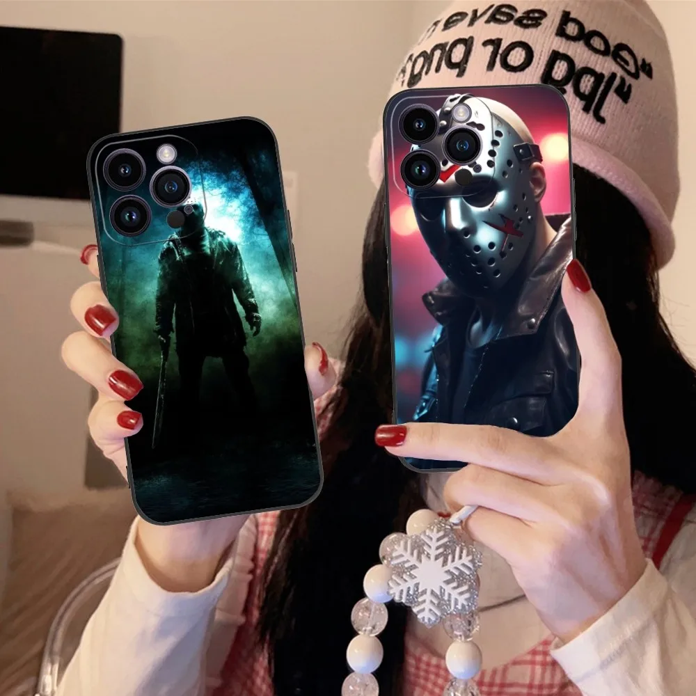 Friday 13Th Jason Mobile Cell Phone Case For Iphone 15 14 13 12 11 X Xr Xs 8 7 Pro Max Plus Mini Black Soft Phone Cover Funda