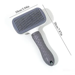 Premium Pet Grooming Tool: One - Click Hair Removal & Gentle Massaging Brush (GRAY)