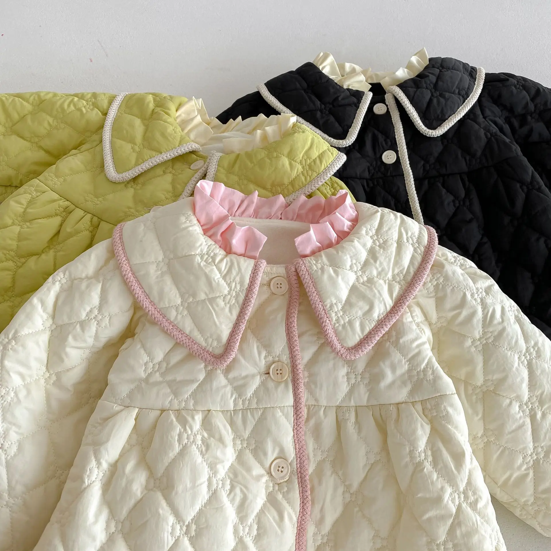 Baby Girls Outerwear New Autumn Winter Clothing For Kids Girl Cotton-Padded Jackets Tops Fashions Long Sleeve Infants Cost