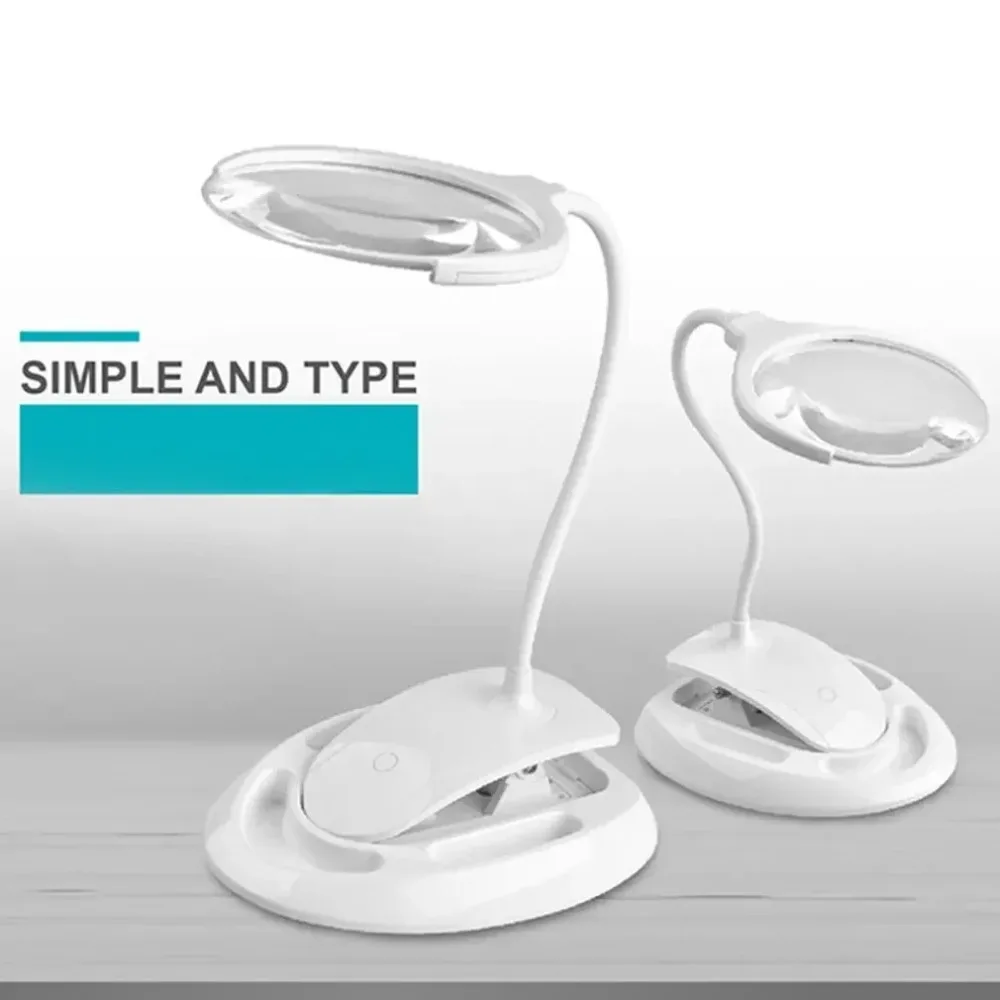 Loupe de Bureau LED 3X/8X 100mm avec Éclairage et Base - Outil Modélisme