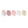 New Born Cotton 5Pieces Baby Girl Mittens 0-6M Cartoon Print Baby Boy Anti-Grabbing Gloves Infant Supplies Accessories Bebes 6