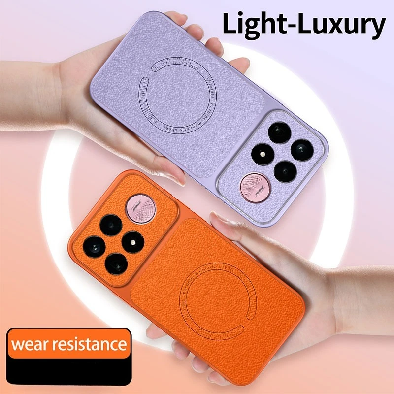 Vegan Leather Magnetic Ultra-Thin TPU Anti-Drop Case Cover