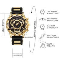 Montre-bracelet à quartz analogique pour homme, bracelet en silicone, montres de sport, mode 6