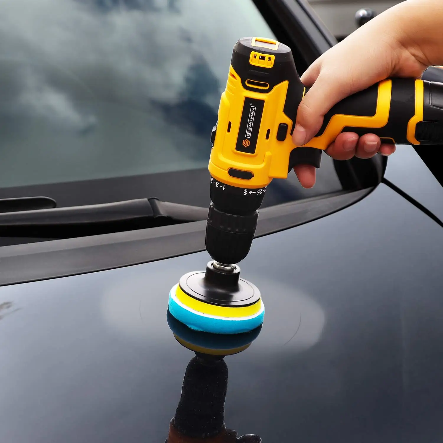 11Pcs Kit 3-Inch Buffing Pad Car Foam Drill Sponge Wool Polishing Pads Car Buffer Polisher for Sanding, Waxing, Sealing Glaze 6