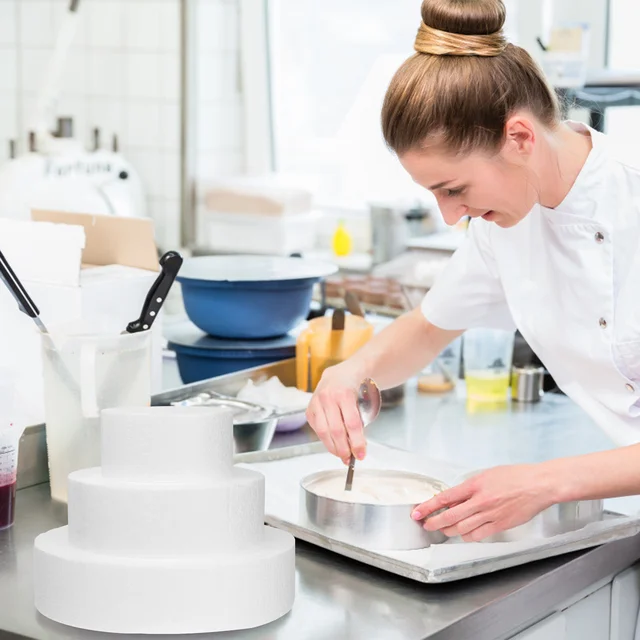 Cake Hab Habkimájs Kerek Hamis Penészek Polisztirol Szett Gyakorlati Kerekek Díszítik Az Esküvői Modell Sütés Formák Pans Penész - Image 5