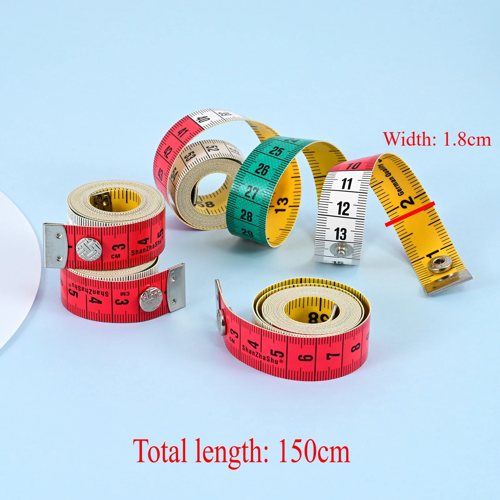 Soft PVC Measuring Tape with Snap Fasteners for Sewing and Crafts