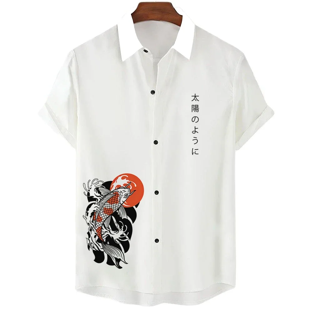 New high-end artistic men's shirts, casual shirts, light luxury patterns, Japanese print long-sleeved tops, men's cardigan shirt