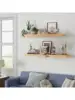 White Oak Floating Shelf for Wall 36 Inch Long Wood Floating Shelves Wall Mounted Thick Wall Shelves for Bedroom Kitchen 2