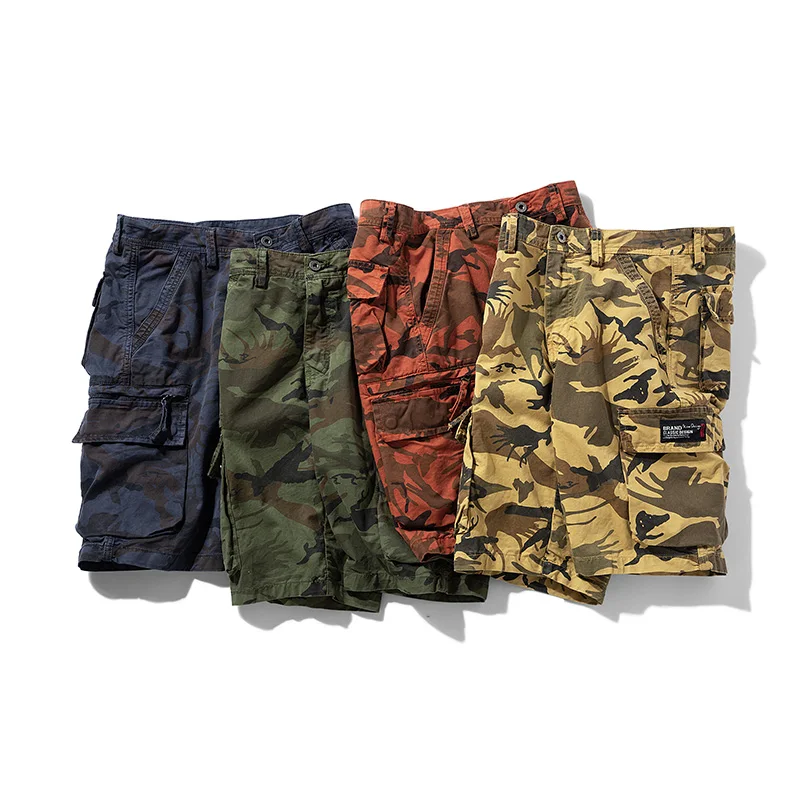 Multi-Color Workwear Shorts Men's Summer Camouflage Printed Loose Five-Point Casual Versatile Youth Straight Multi-Pocket Pants