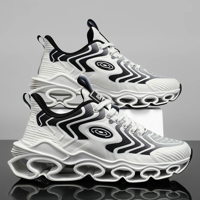 Men's Casual Running Shoes - Lightweight Sneakers with Striped Design, Suitable for Gym, Jogging, Casual Wear - Versatile Training Shoes |   Lace-Up Sneakers |   Comfortable Upper