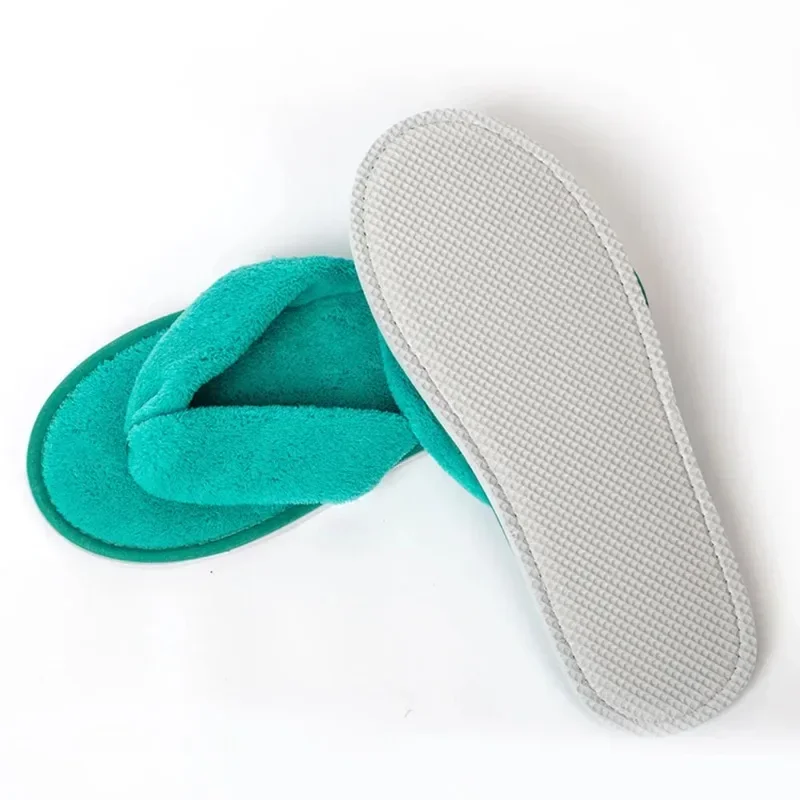 Women Solid Color Coral Fleece Slippers Soft Non-disposable Home Hospitality Slippers Party Gifts for Wedding Guests Slippers 5