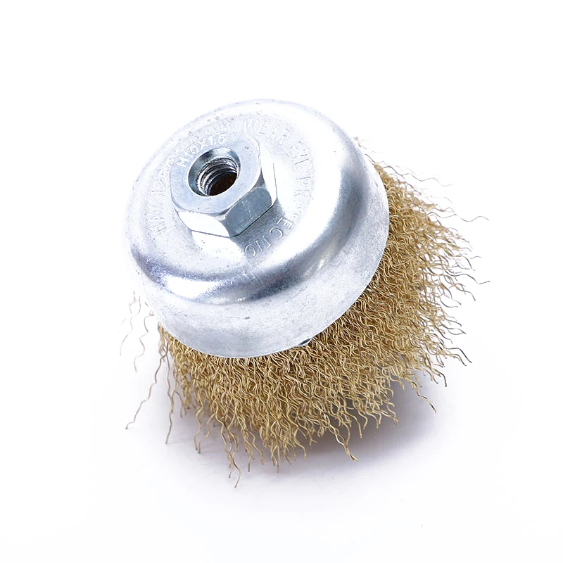 50mm Steel Wire Brush Brass Plated Wheels Brushes Drill Rotary Tools Metal Rust Removal Polishing Brush 6