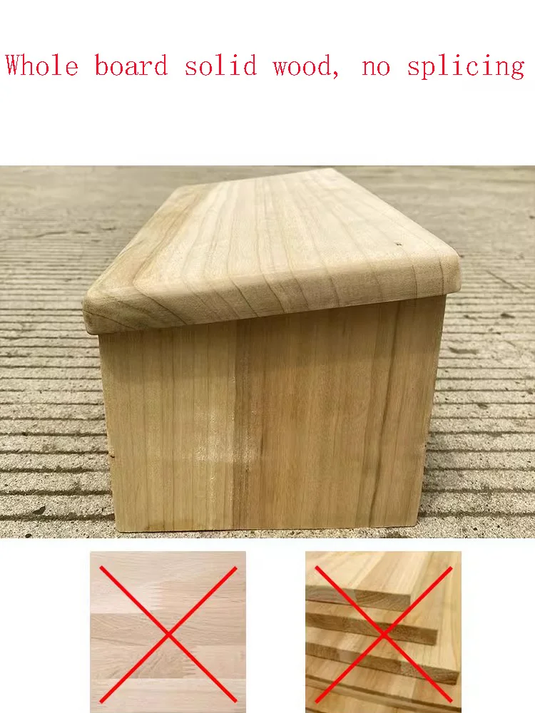 Primitive Handmade Camphorwood Meditation Bench Kneeling Stool,Whole Board Solid Wood, No Splicing