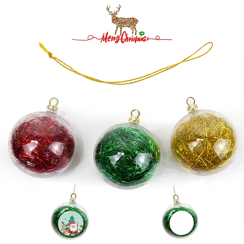 

100PCS 3.74"x2.95"x1.97" Christmas Ornaments Clear Christmas Glass Balls Holiday Party Christmas Tree Decoration Ornaments DIY