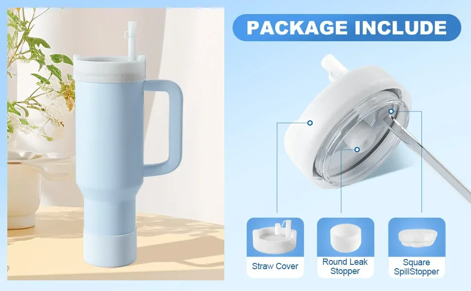 Tappi Anti-Fuoriuscita Per Stanley Cup - 6 Pezzi In Silicone Per Tazze 30oz/40oz - Foto 5