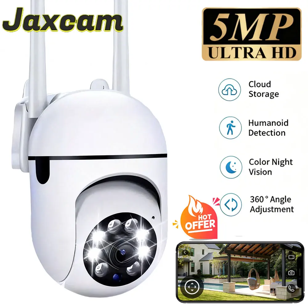 Carecam Pro 2K 5MP HD Wifi IP Wireless Security Surveillance PTZ Camera Auto Tracking Two-way Audio HD Night Color Cam 1