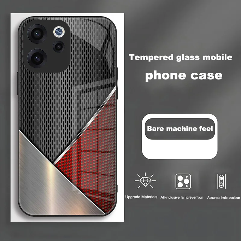 Luxury Shockproof Tempered Glass Phone Case with Full Camera Protection