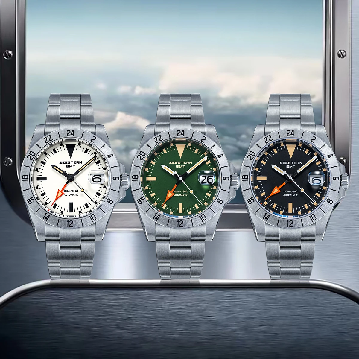 SEESTERN GMT S463自動巻き腕時計 黒 Sugess S463 GMT 自動巻き時計 - メルカリ