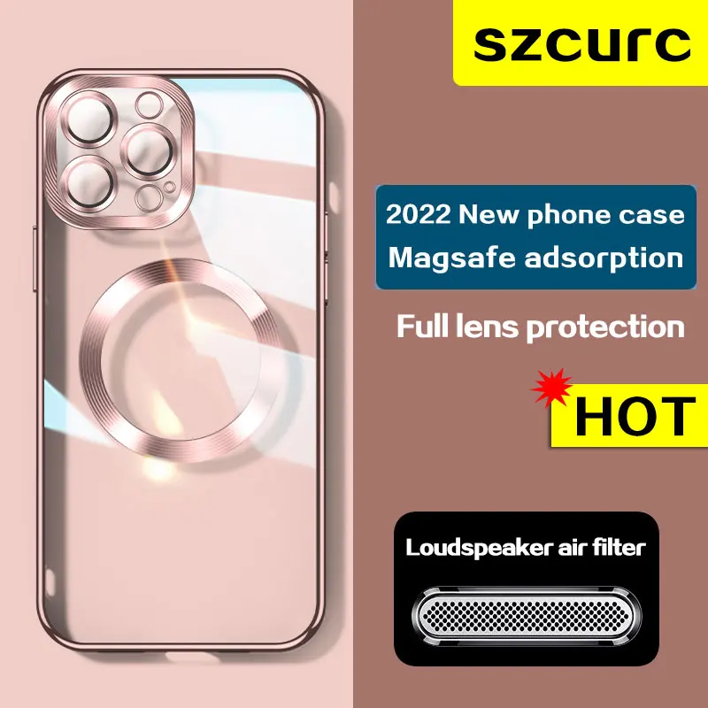 

New magsafe High-end luxury For iPhone 13 Pro Max iphone 12 11 14 case Magnetic suction anti fall ultra-thin protective cover