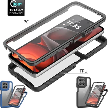 360 ° Custodia Protettiva Completa per Motorola MOTO G56 5G Antiurto con Pellicola Salva Schermo, Struttura a Due Strati