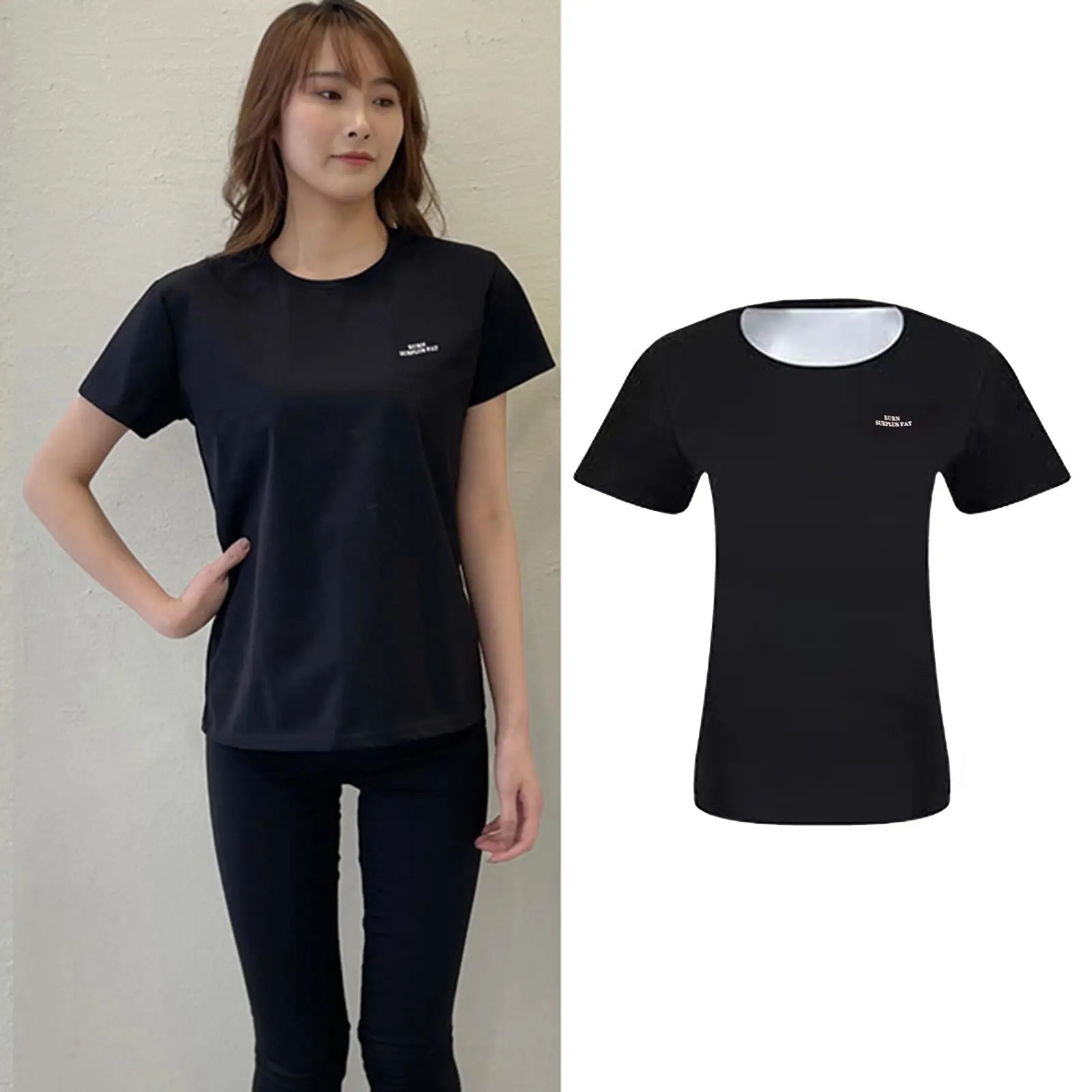 Sauna Suit Fitness Waist Trainer Body Shaper Sweat Shirt Quick Sweat T-shirt sports suit