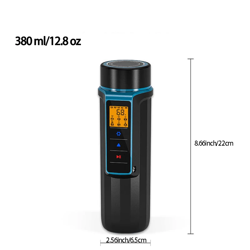 Portable Electric Car Heater Mug 380ml Stainless Steel Beverage Cup Egg Boiler Milk Cup Water Quality Testing Boiler