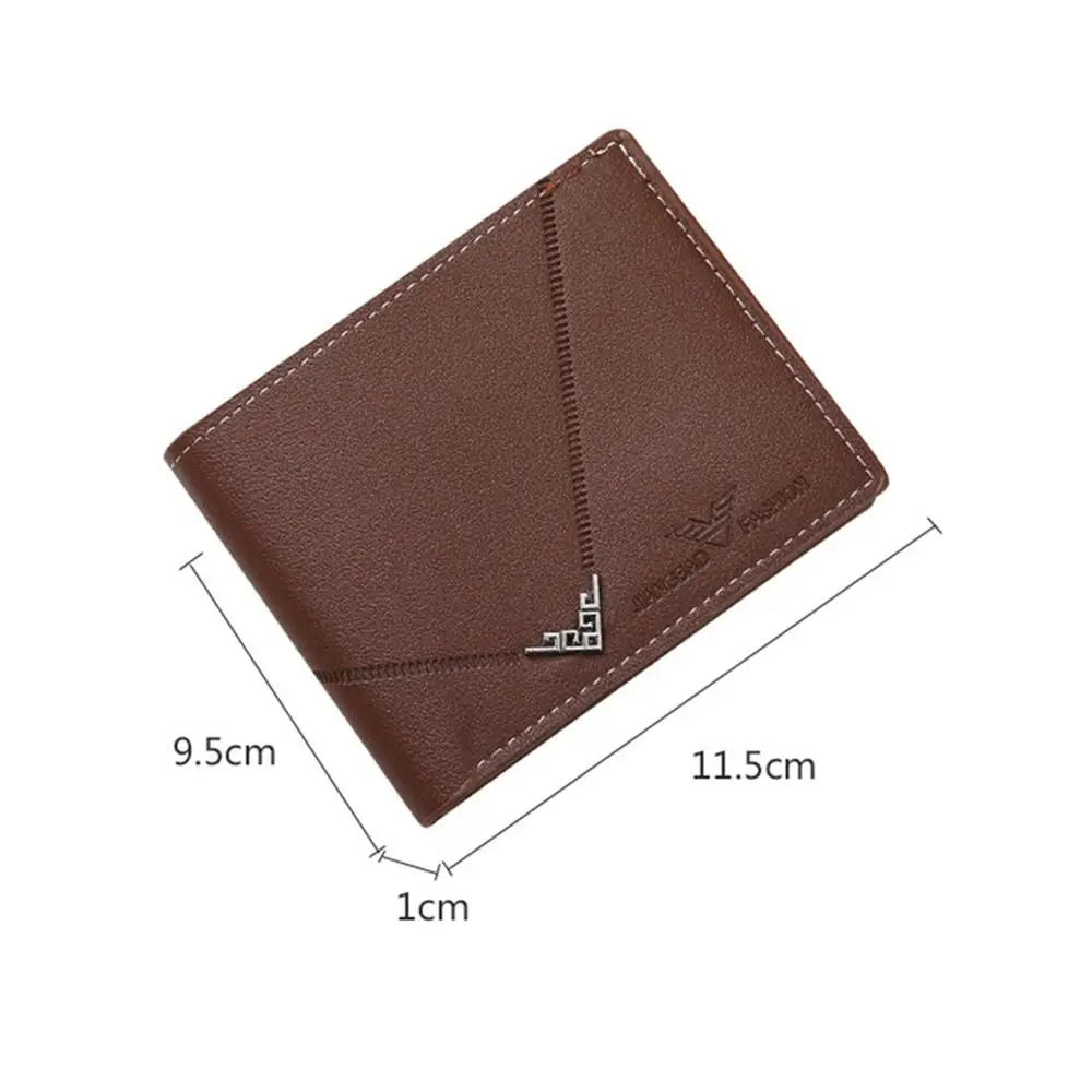 New PU Leather Short Wallet Multi-card Slot Large-capacity Card Bag High Quality Folding Money Bag Men