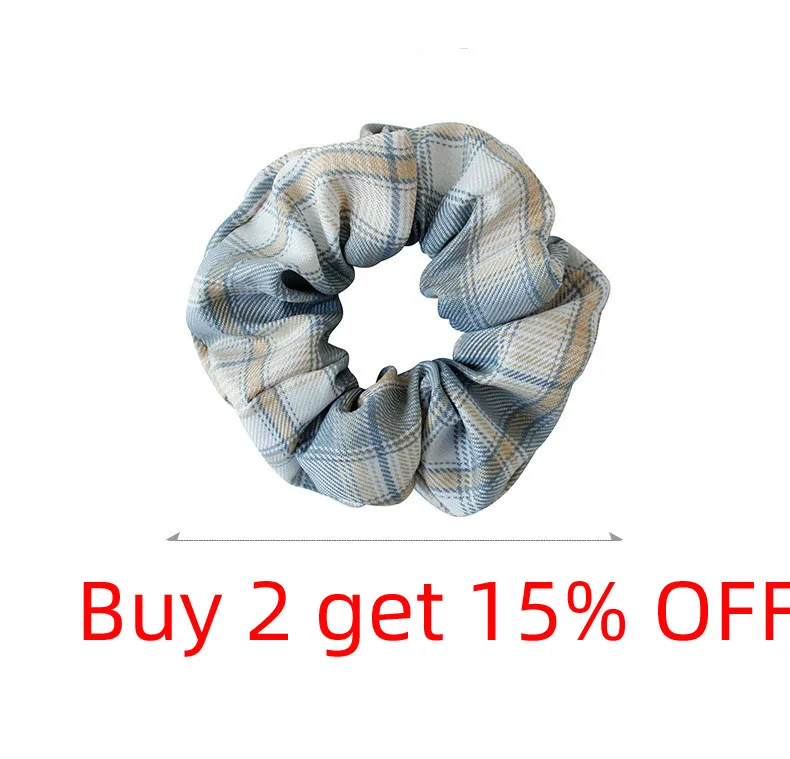 2020 Bm Plaid Scrunchies for Women Chiffon Oversize Scrunchy Solid Scrunchies Fabrics Hair Bands Girls Hair Accessories