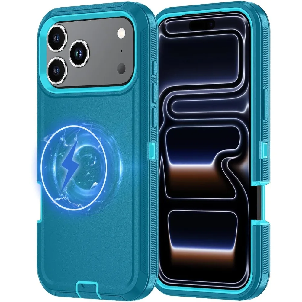 3-in-1 Military Grade Magnetic Box Phone Case - Rugged Shockproof Armor Protective Cover