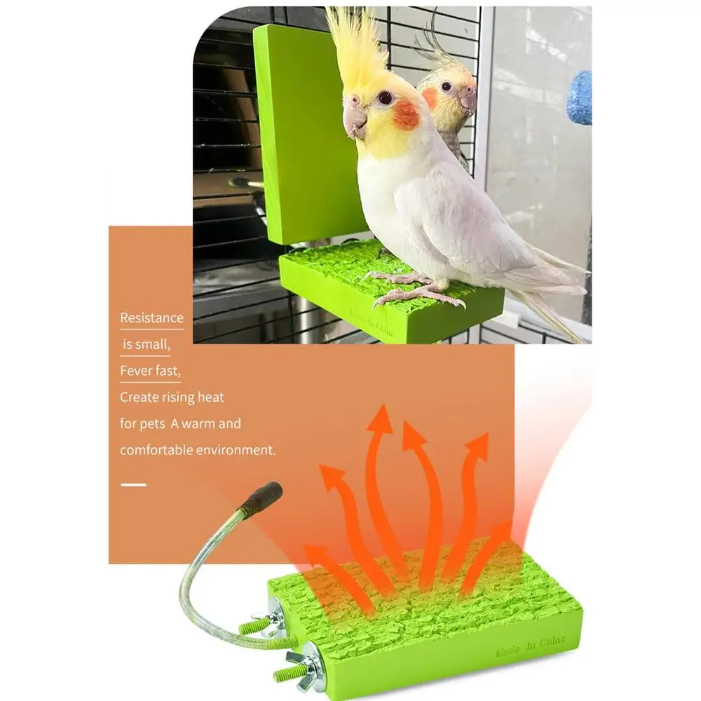 Bird Heater For Cage Thermo Perch Parrot Heater Bird Warmer Stand Platform Snuggle Up Bird Warmer Automatic Bird Platform Heater