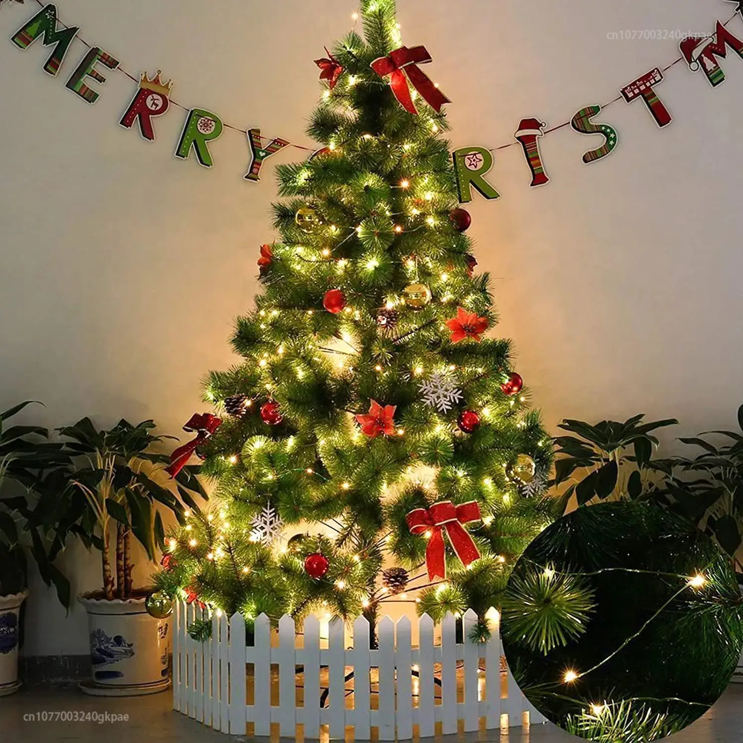

200M Green Line 8 Modes Fairy String Lights Waterproof Christmas Tree Decorative Light String Light Strip