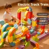 51/81/123PCS Children Magic Track Train Electric Assembled Building Blocks Magnetic Rail Car Maze Educational Toys for Kids Gift