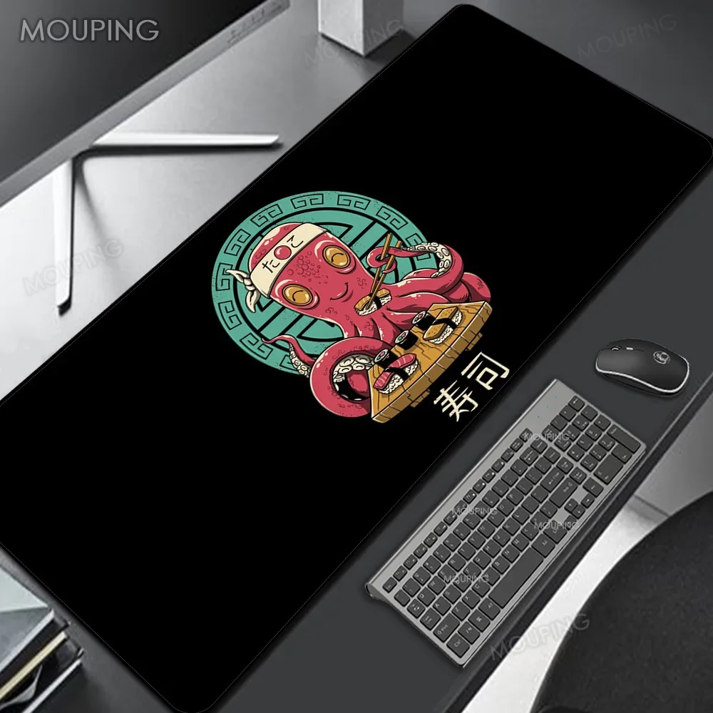 White Art Sushi Suitchi Deskmat Rubber Mat Sushi Shaft Personalized Table Mause Pad Company Mouse Mats Minimalist Mousepad Xxl
