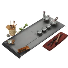 

Customized Natural Marcasite Stone Tea Tray Home Modern Minimalist Japanese Style Large Tea Platform Stone Tea Serving Pot