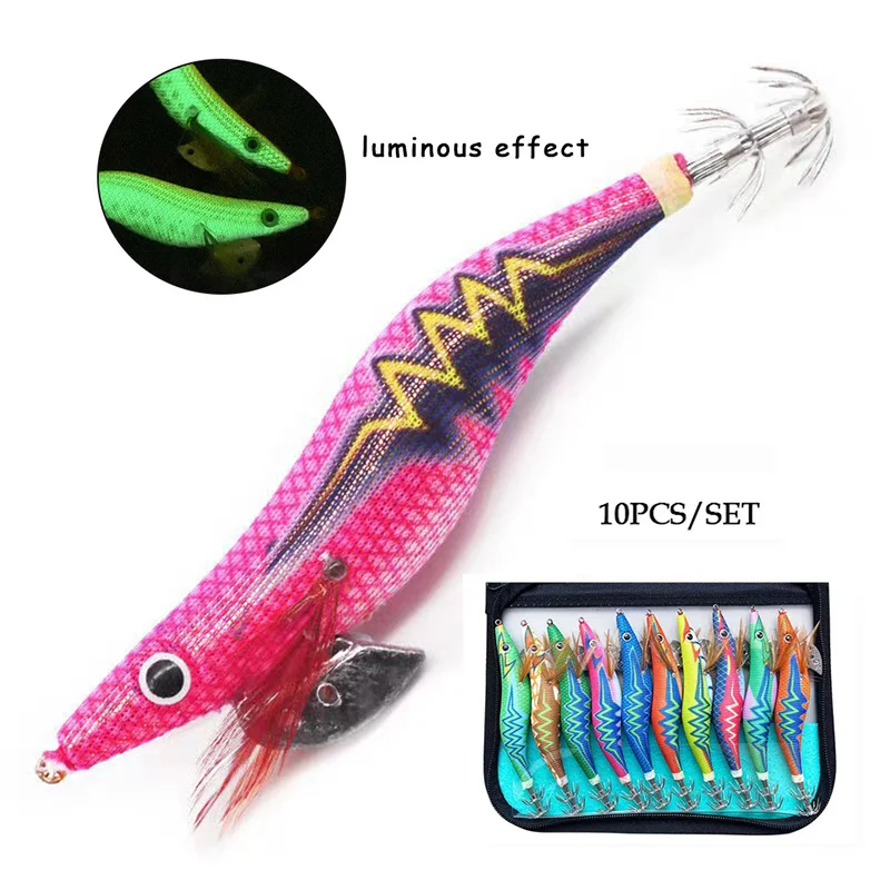 4pcs Leurres Squid Jig Lumineux, Leurre Attractif Pour Seiche/calmars