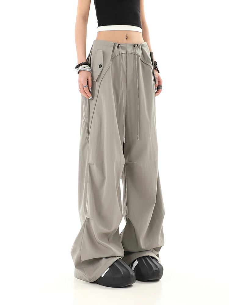 

Винтажные парашютные брюки-карго Y2k, женские джоггеры оверсайз, уличная одежда, брюки в стиле Харадзюку, новинка 2024, модные повседневные брюки в стиле ретро