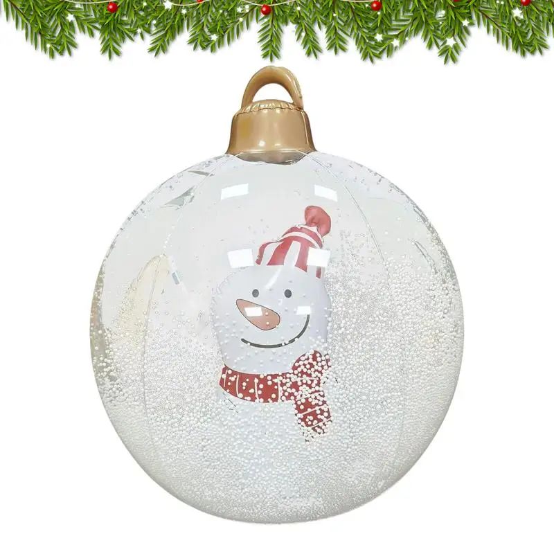 

Inflatable Christmas Decorated Ball PVC Light Up Ornaments Large Festive Gift Ball For Holiday Yard Lawn Porch Home decor