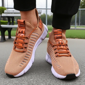 أحذية ركض شبكية أنيقة للرجال 2025 أحذية رياضية خفيفة الوزن قابلة للتنفس أحذية رياضية كاجوال برباط Tenis Para Hombre 3