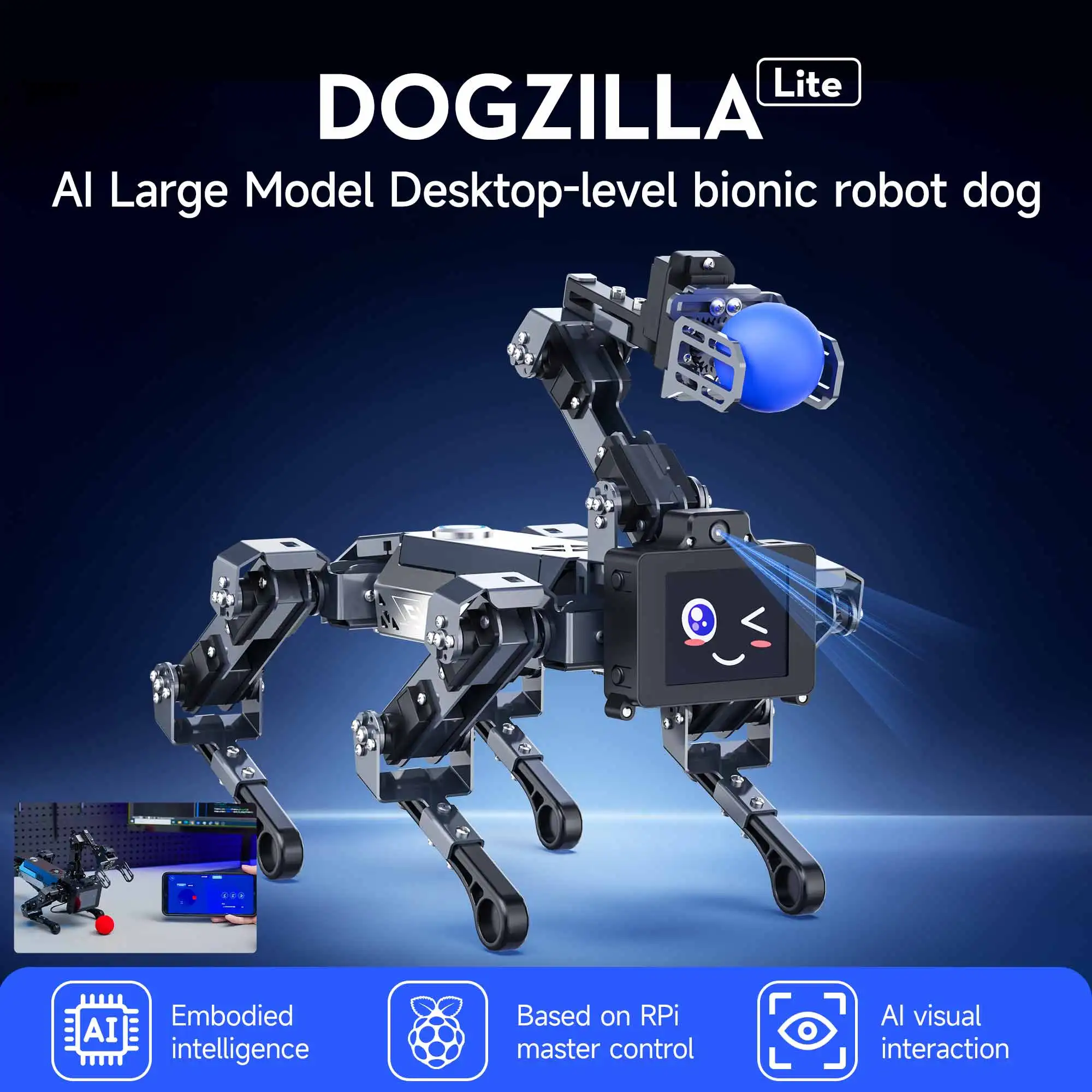 AIロボット犬 ラズベリーパイ Amazon.co.jp | XiaoR GEEK 四足歩行バイオニックロボット犬ラズベリー